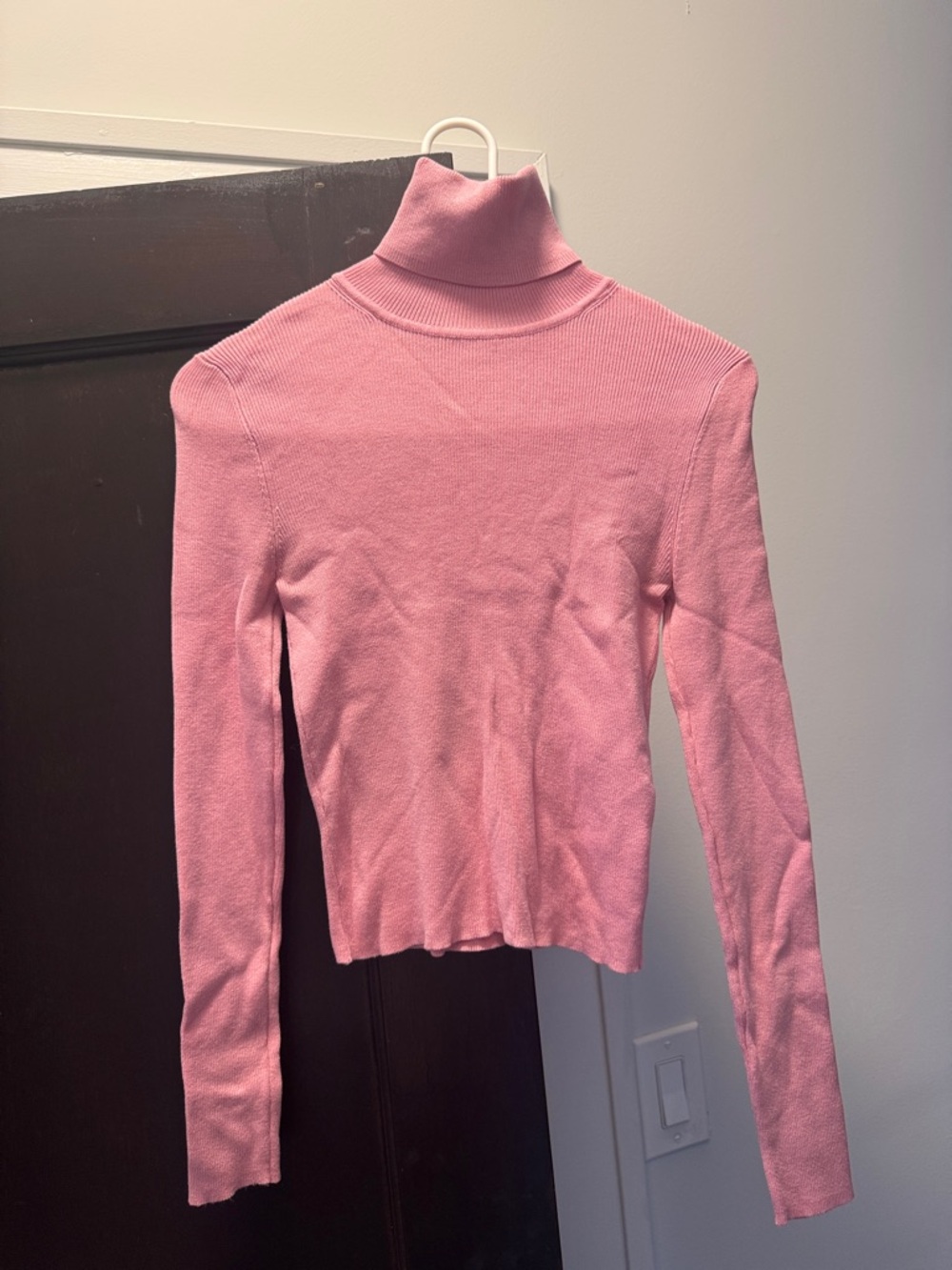 Zara Pink Long Sleeve Turtleneck Top